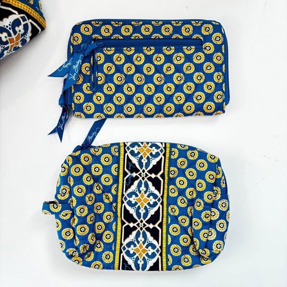 Vera Bradley Travel Set Duffle Bag Cosmetic Pouch Wallet Riviera Classic Excel! - Picture 10 of 16